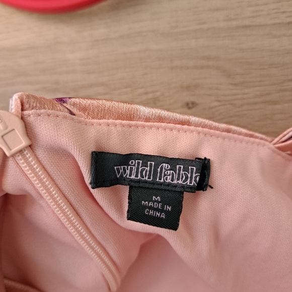 WILD Fable Dresses Women's Notch Slip Satin Barbiecore Pink Dress M - Picture 5 of 7